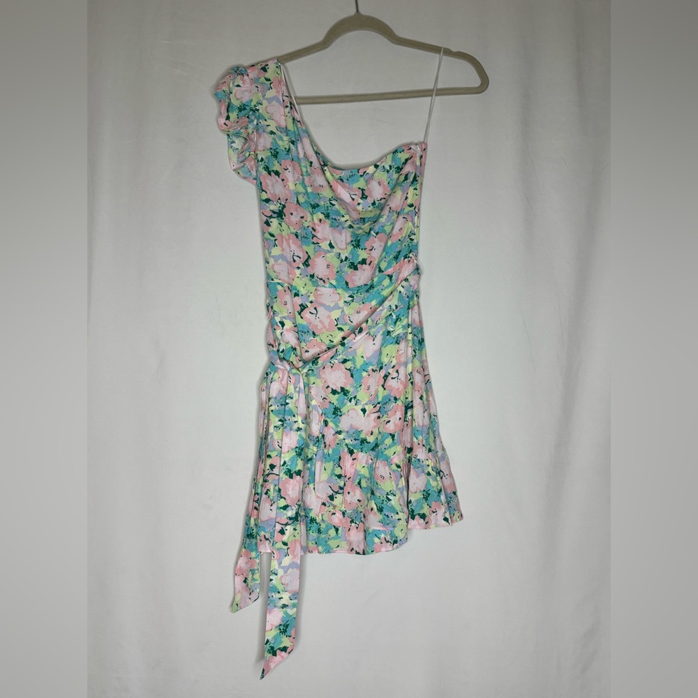 NWT GB Floral One Shoulder Dress - Pink and Blue